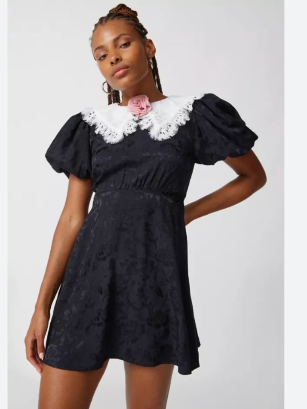 For Love & Lemons Yasmin Collared Floral Mini Dress, Size Small [Like New]